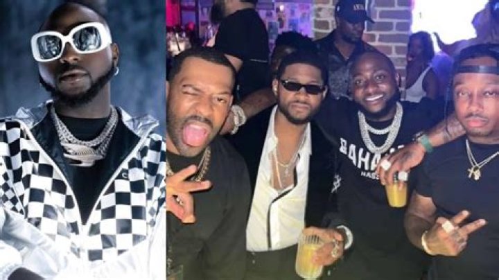 
Davido and American singer, Usher storm club 