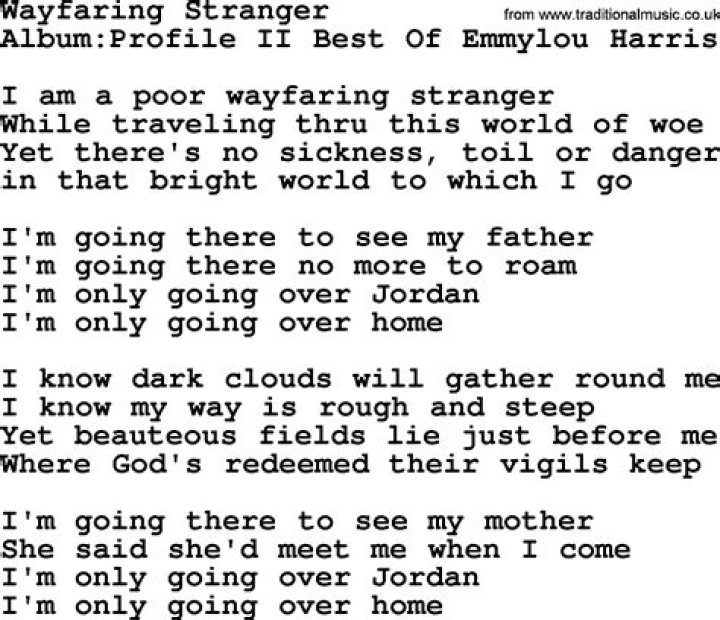 Emmylou Harris’s
Wayfaring Stranger Lyrics