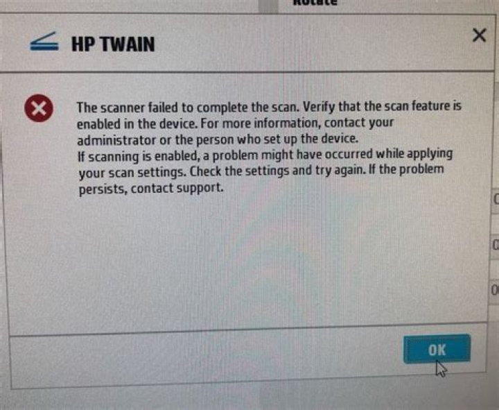 How do i fix hp twain scan error