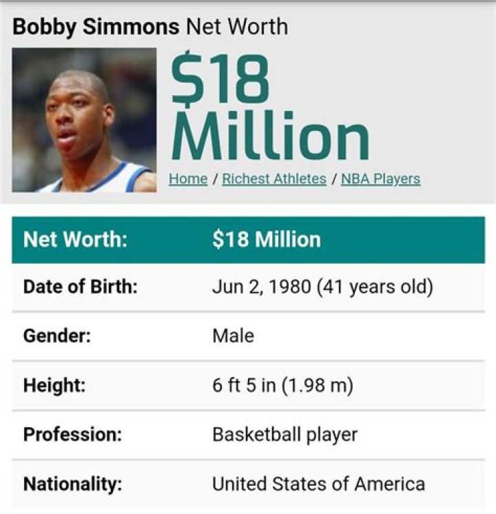 How Much Money Does Bobby Simmons Make? Latest Bobby Simmons Net Worth Income Salary