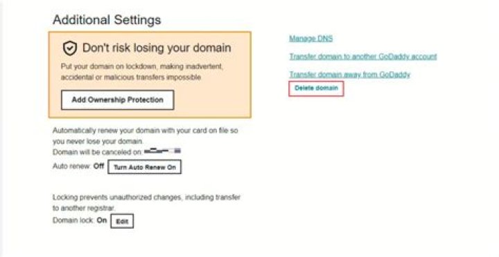 How to cancel godaddy domain