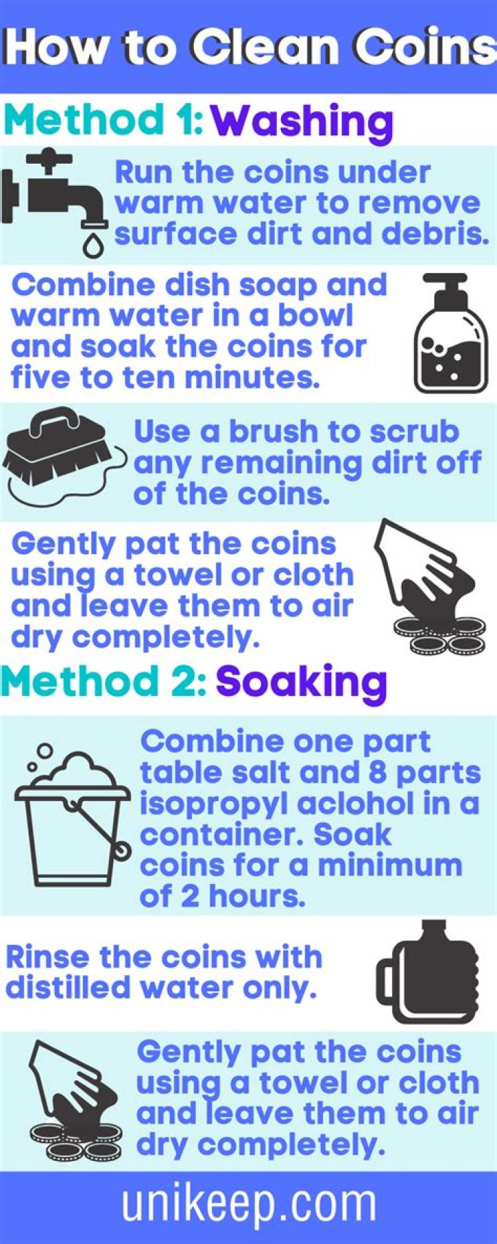 How to clean coins in bulk