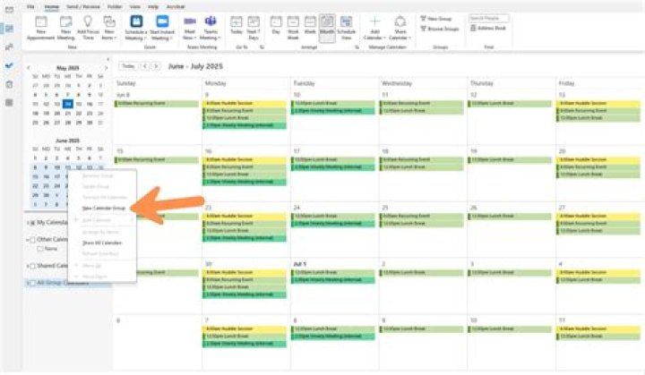 How to create a group calendar in outlook