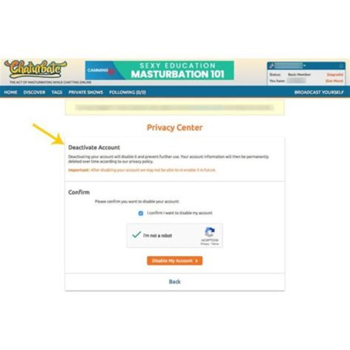How to delete chaturbate account