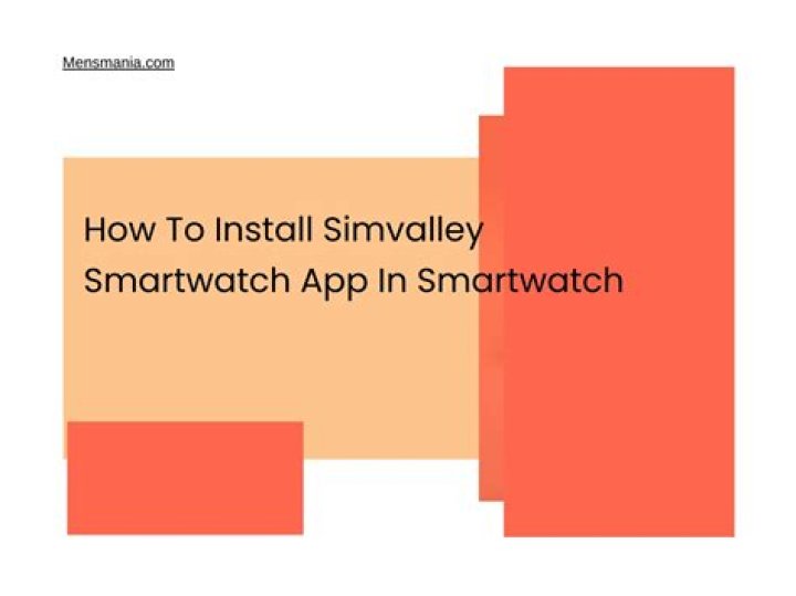 How to install simvalley smartwatch app in smartwatch