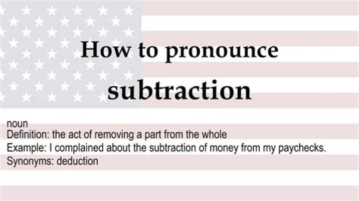 How to pronounce subtraction