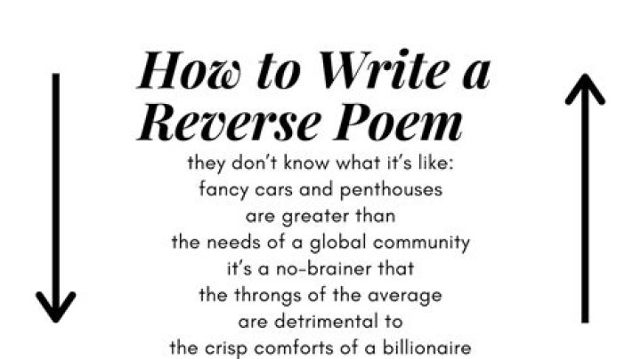How to write a reverse poem
