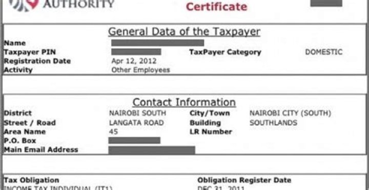 KRA PIN Certificate Application and Registration Process