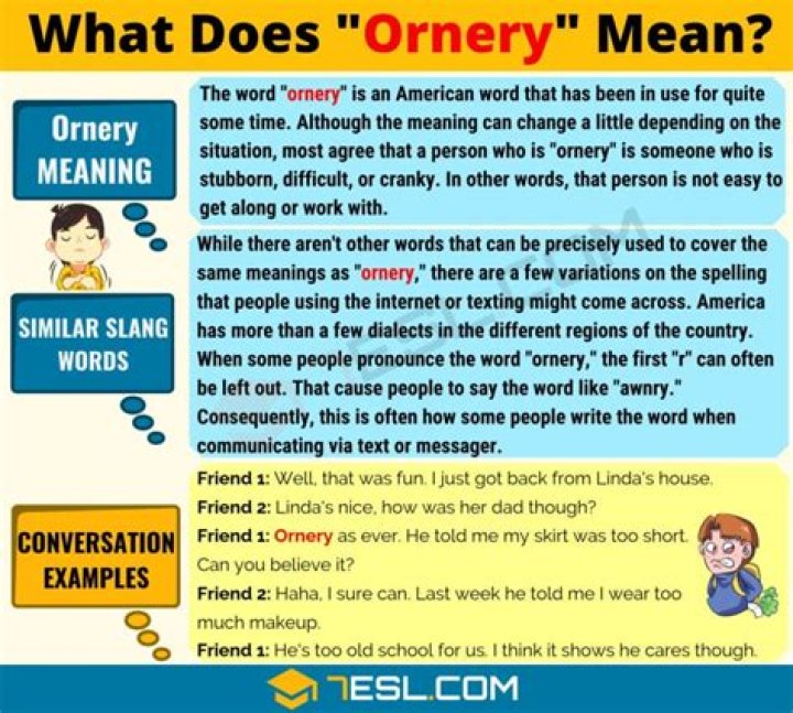 What does ornery mean