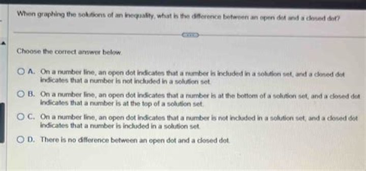 What is the difference between an open dot and a closed dot