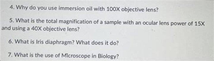 Why is oil used with the 100x objective